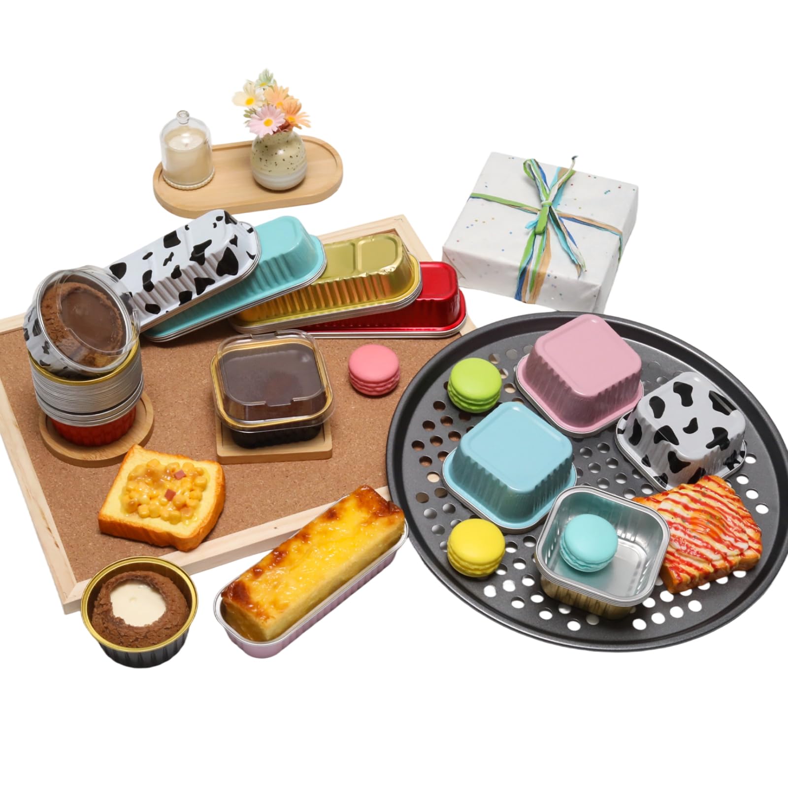 Wuyituart presentación de postres con tapas claras, para catering.