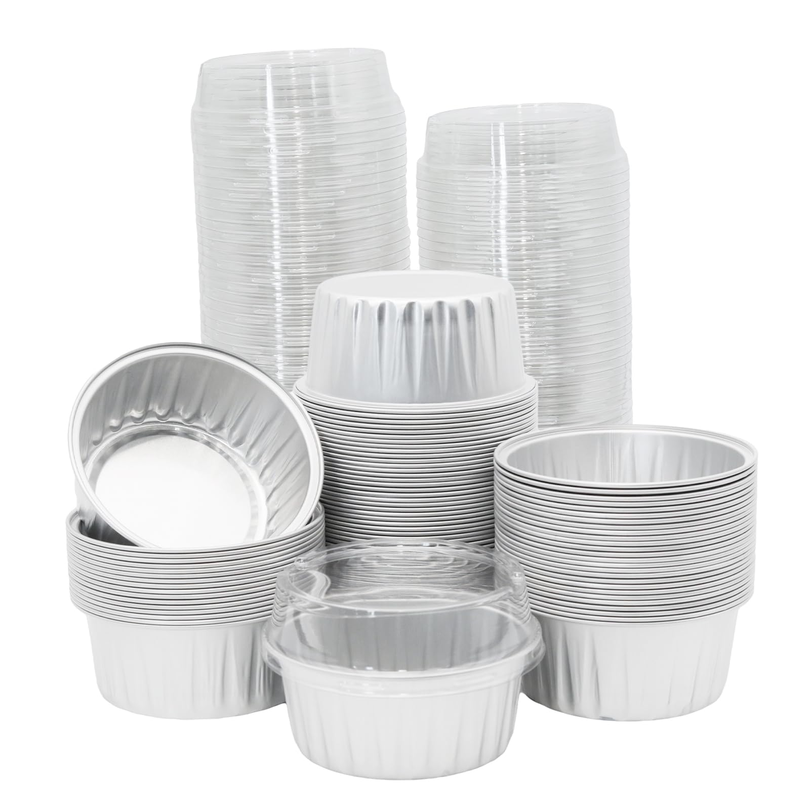 Vaso de aluminio Wuyituart de 5 onzas con tapa para postres, ideal para servir
