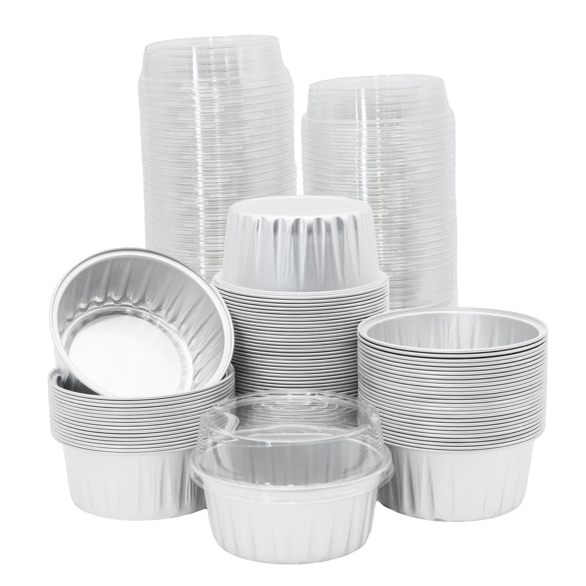 Vaso de aluminio Wuyituart de 5 onzas con tapa para postres, ideal para servir