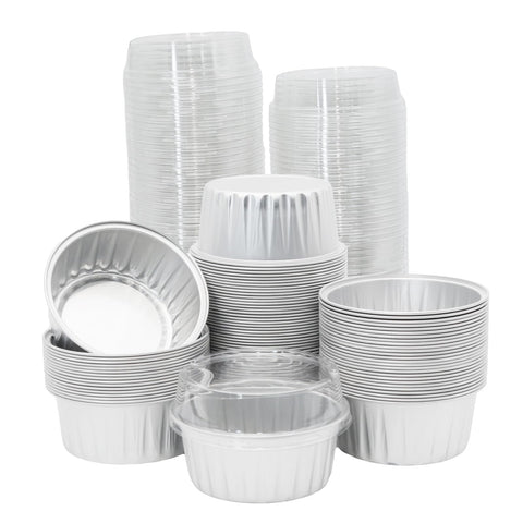 Vaso de aluminio Wuyituart de 5 onzas con tapa para postres, ideal para servir
