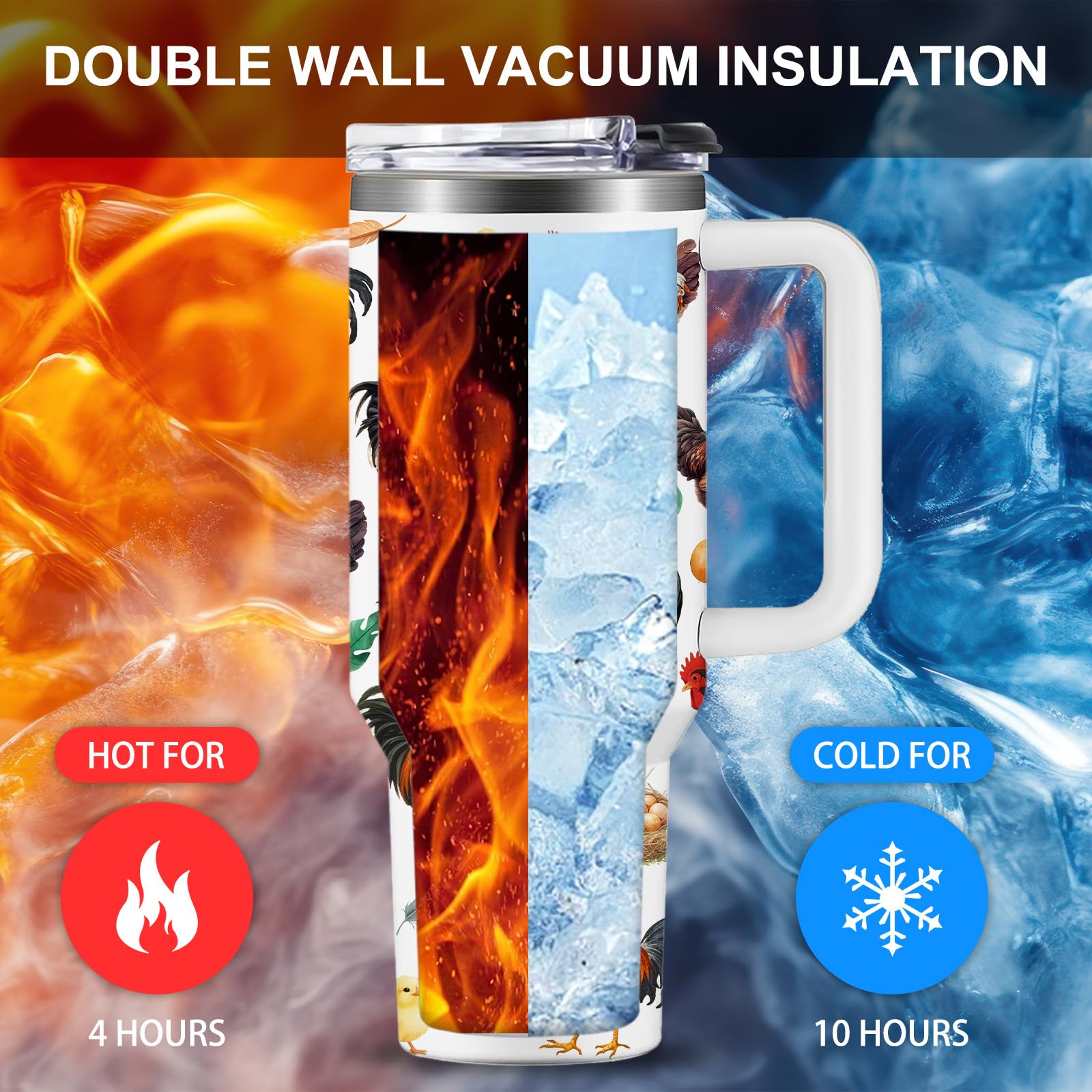 Tumbler WWHSAI de acero inoxidable 18/8 para durabilidad.