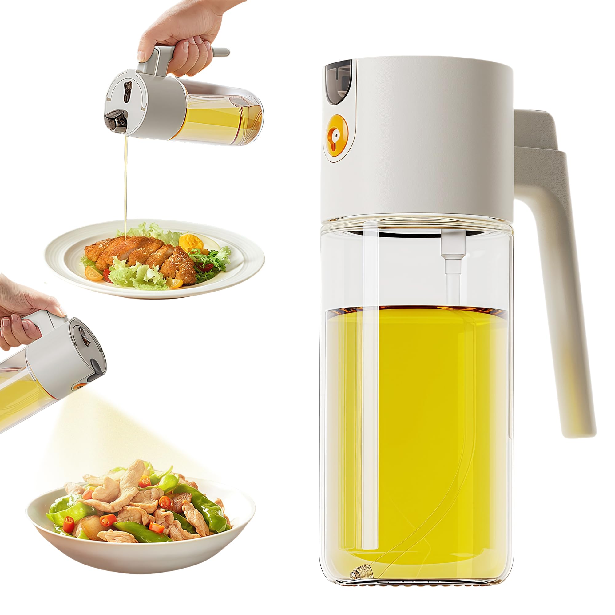 Dispensador Wwllylsylm de aceite de oliva en vidrio de 600 ml para cocinar.