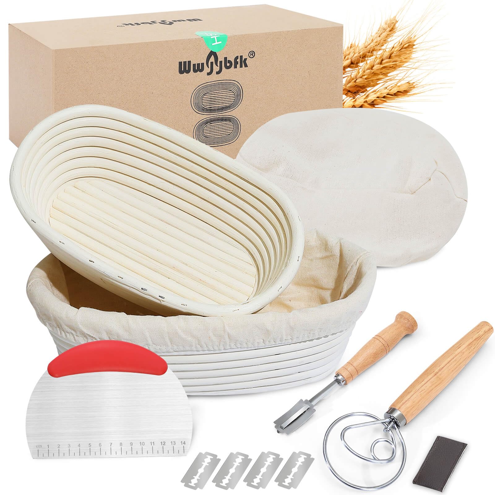 wwyybfk cesto banneton oval mimbre: forma masa uniforme para pan artesanal