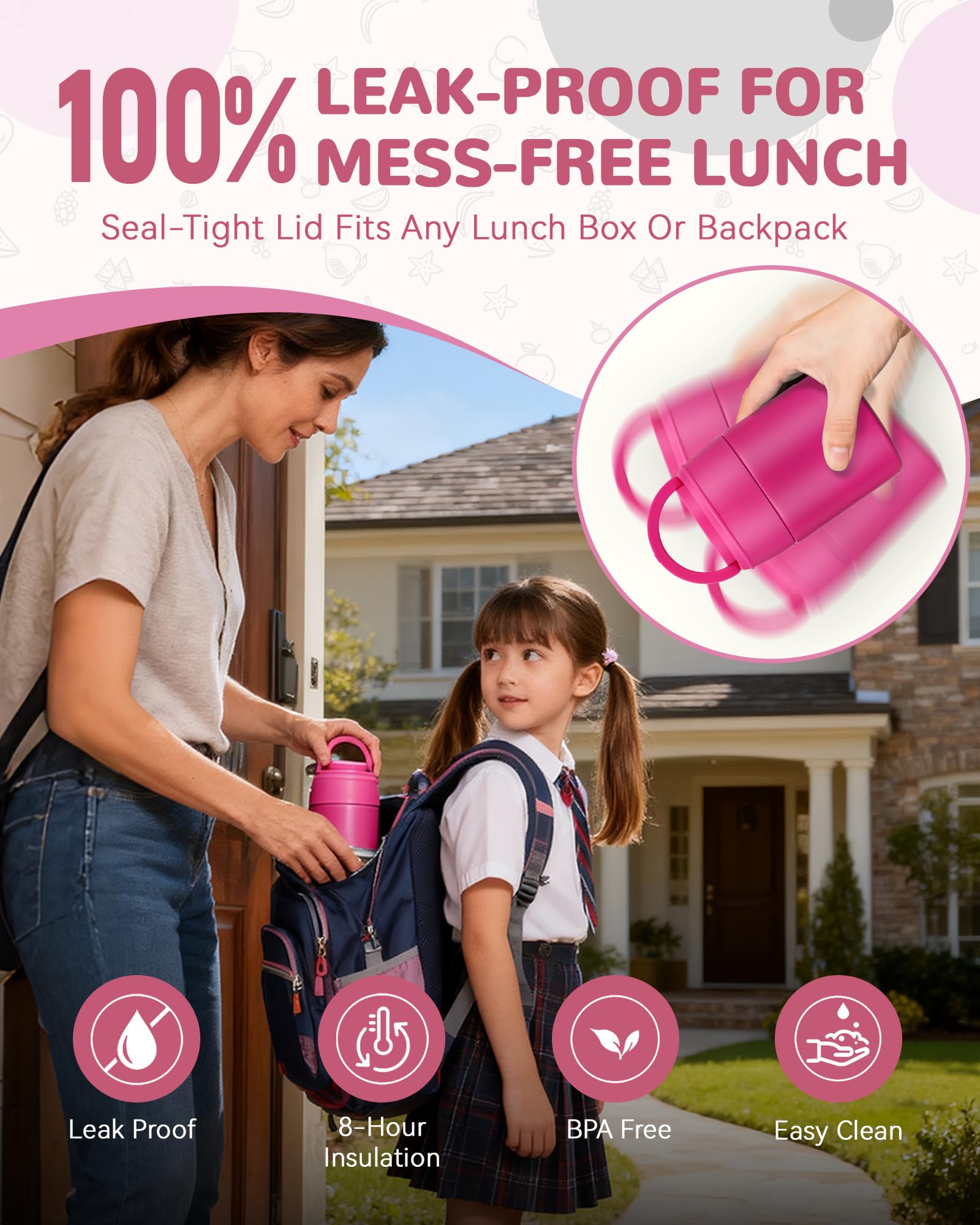 Termo Sopa WXXM diseños divertidos para niños y loncheras atractivas