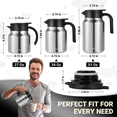 WYHVAND cafetera 27oz con aislamiento de doble pared que mantiene la temperatura
