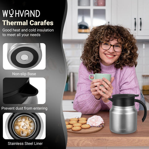 WYHVAND cafetera térmica 27oz vertido con una mano para mayor comodidad