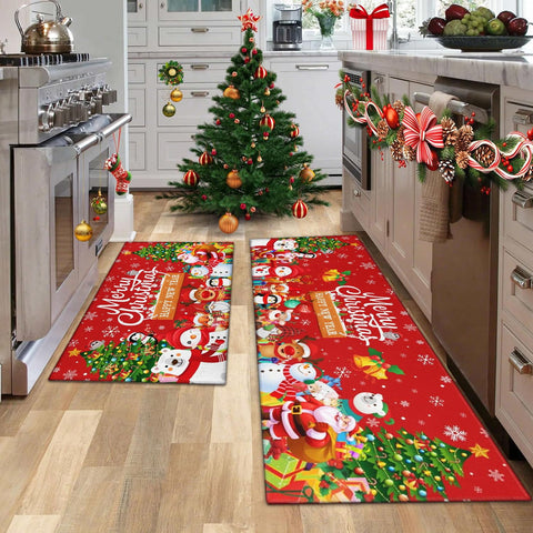 Alfombrilla navideña de wyoansfhd con copos de nieve para cocina.