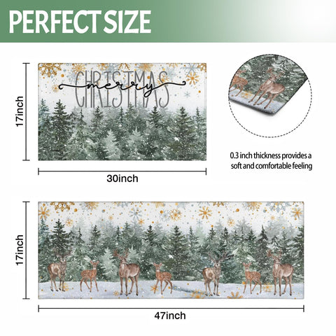 Alfombrilla con árboles navideños para cocina, ideal para áreas de entrada