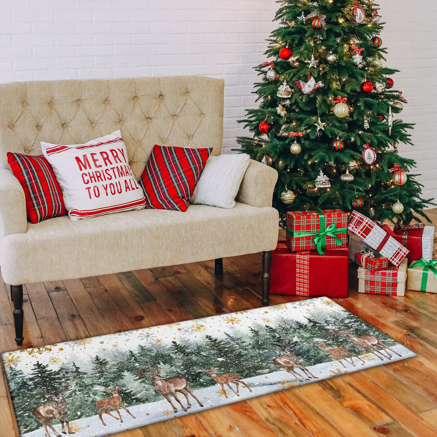 Alfombrilla para hogar con motivos navideños, facilidad de limpieza y protección