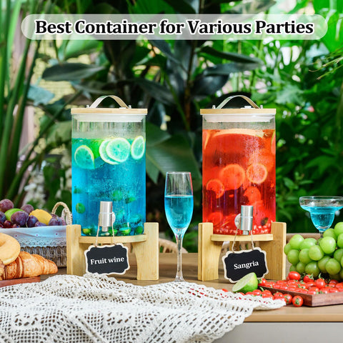 Capacidad de 1,2 galones, ideal para reuniones y fiestas.