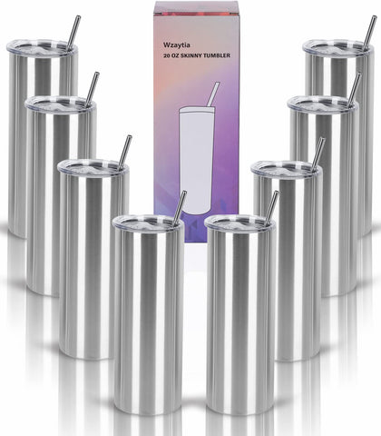 Wzaytia 8 pack 20 onzas vaso recto para manualidades con brillo