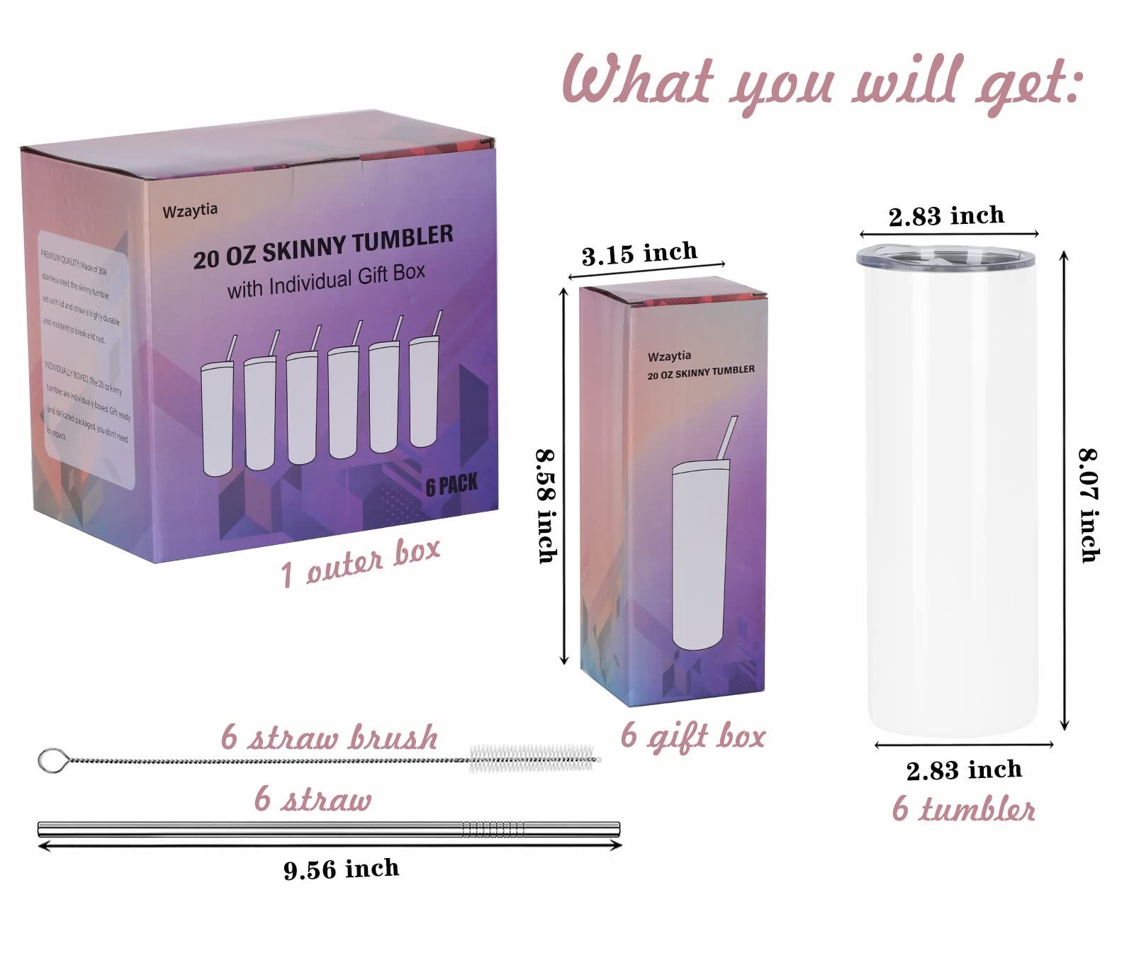 Wzaytia caja regalo individual de 20 oz lista para regalo