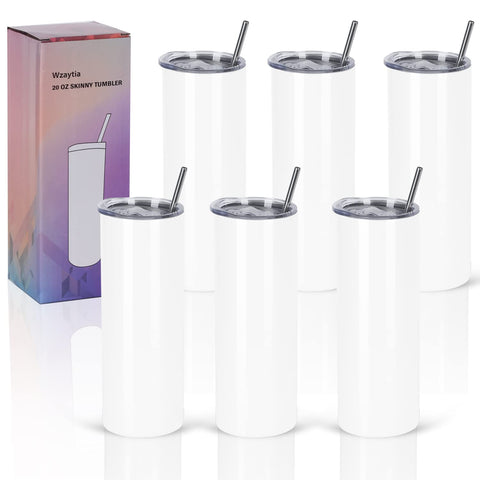 Wzaytia conjunto de 6 vasos 20 oz rectos para personalización casera
