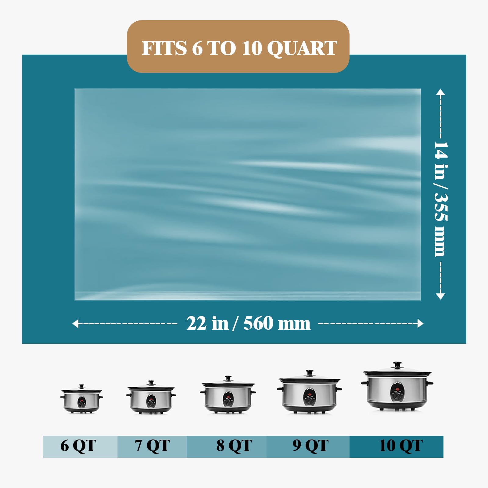 Bolsas grandes para olla lenta WZHSBSAQ, 14x22, ideales para 6-10 qt