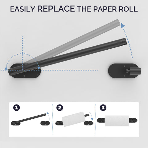 WZKALY porta-papel toallas de acero inoxidable SUS304, acabado mate negro.