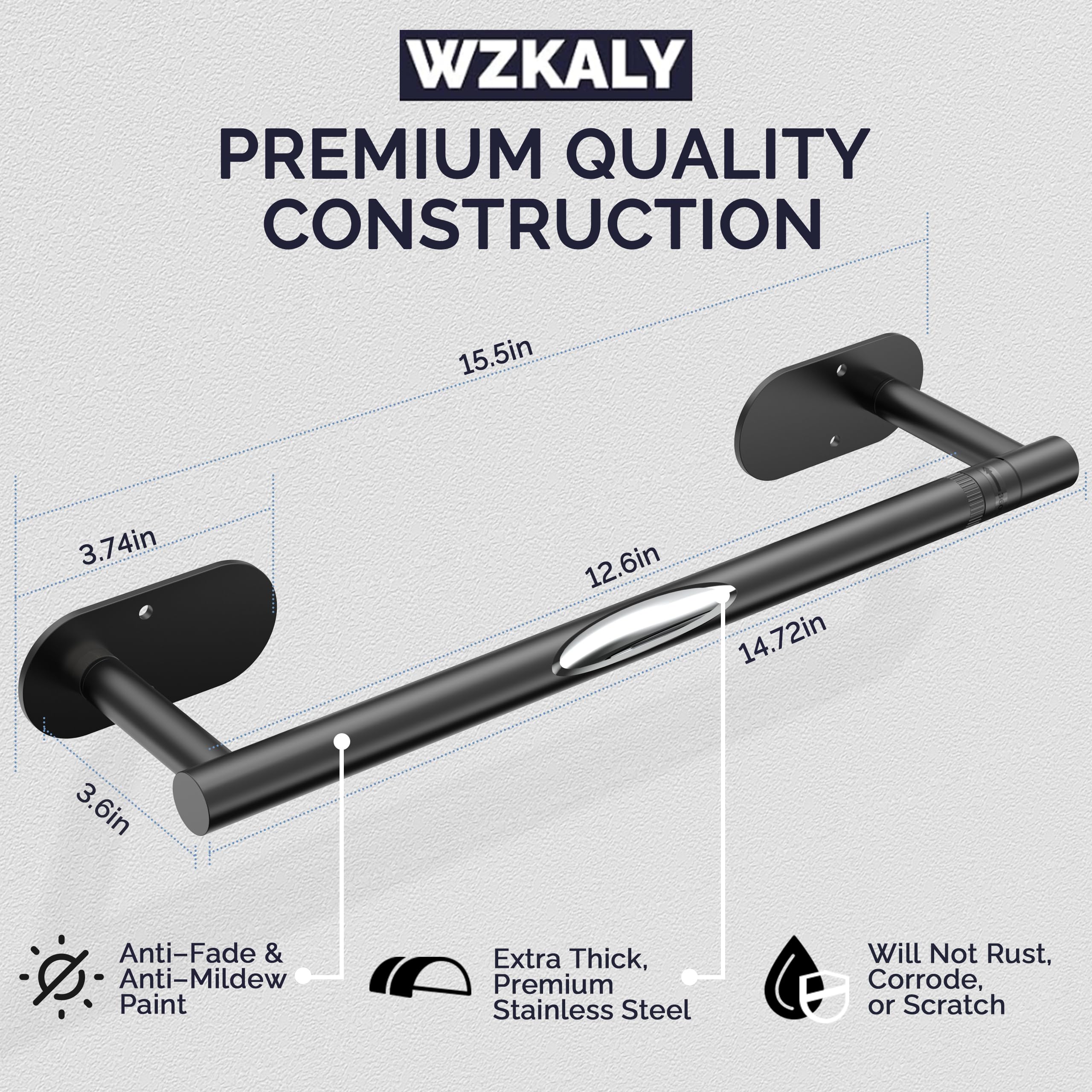WZKALY porta-papel toallas pared, adhesivo 3M de alta sujeción para baño.
