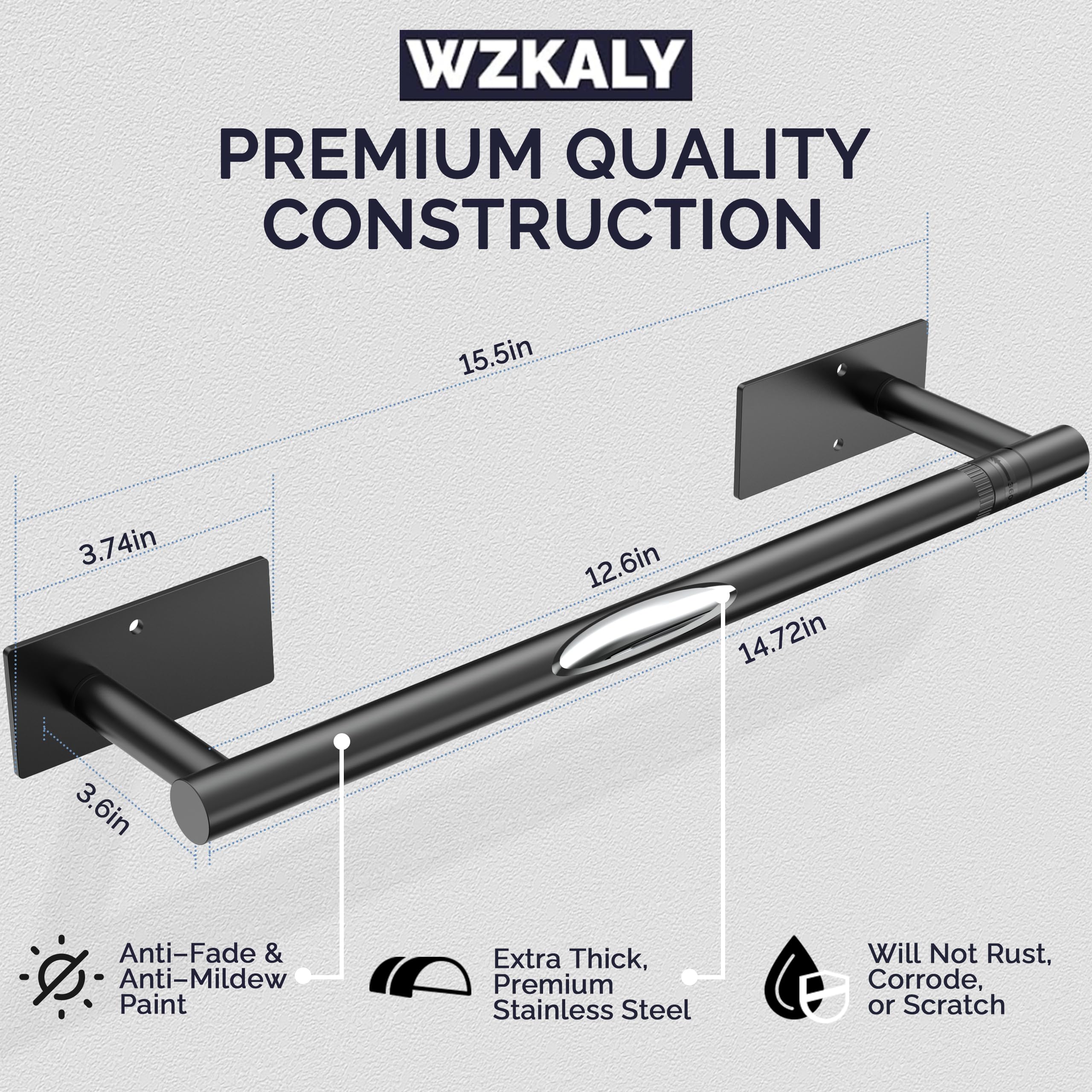 WZKALY portarrollos adhesivo pared, instalación limpia sin perforaciones para baño.