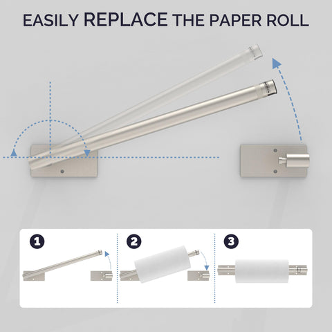 Portarrollos WZKALY con dos métodos de instalación: adhesivo y tornillos.
