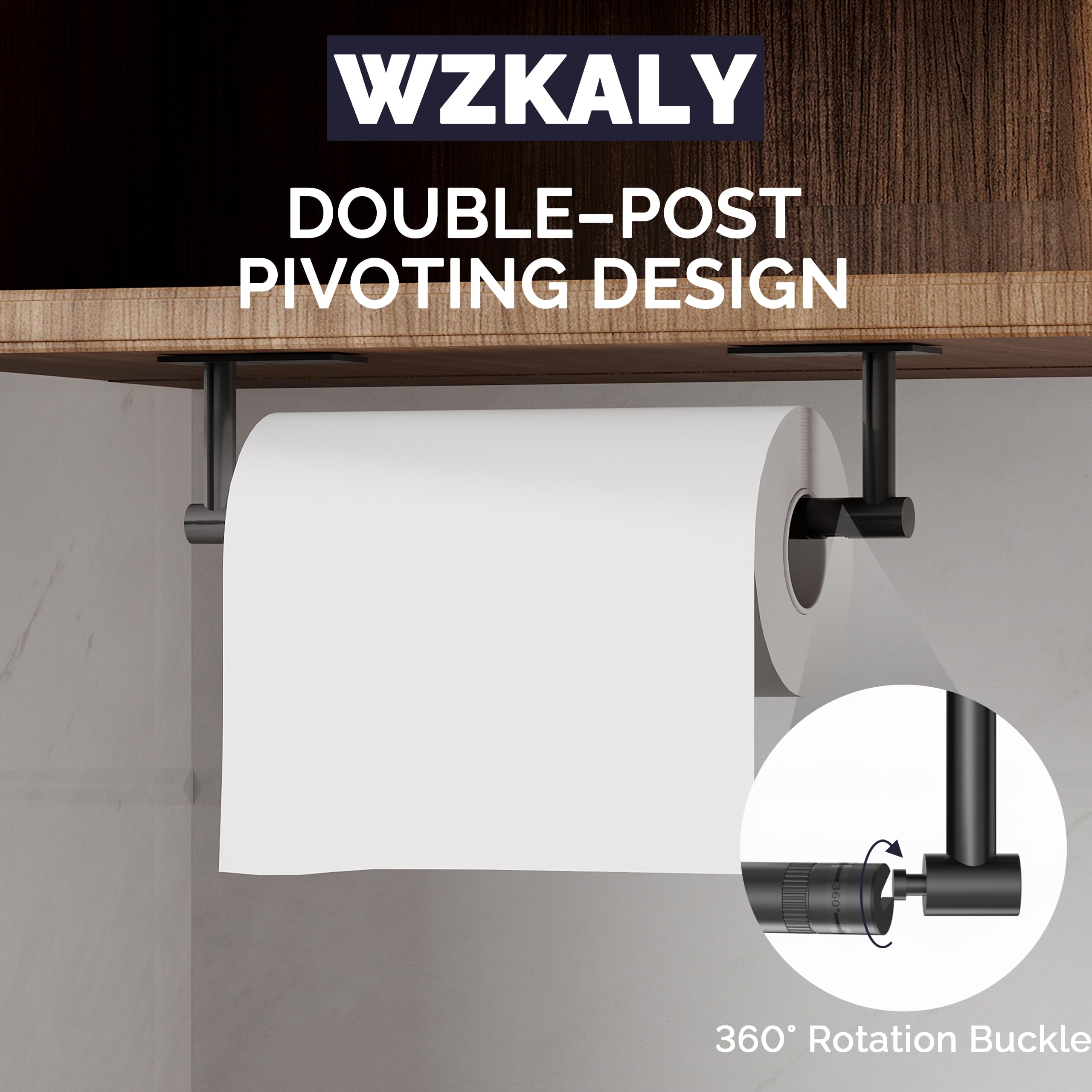 WZKALY portarrollos instalacion dos metodos, kit completo con adhesivo y accesorios.