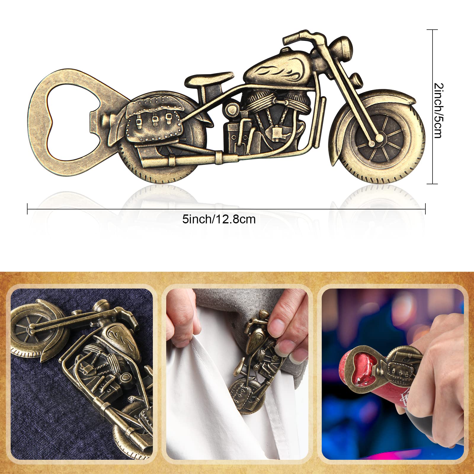 WZLEMOM abrelatas motocicleta vintage, regalo único.
