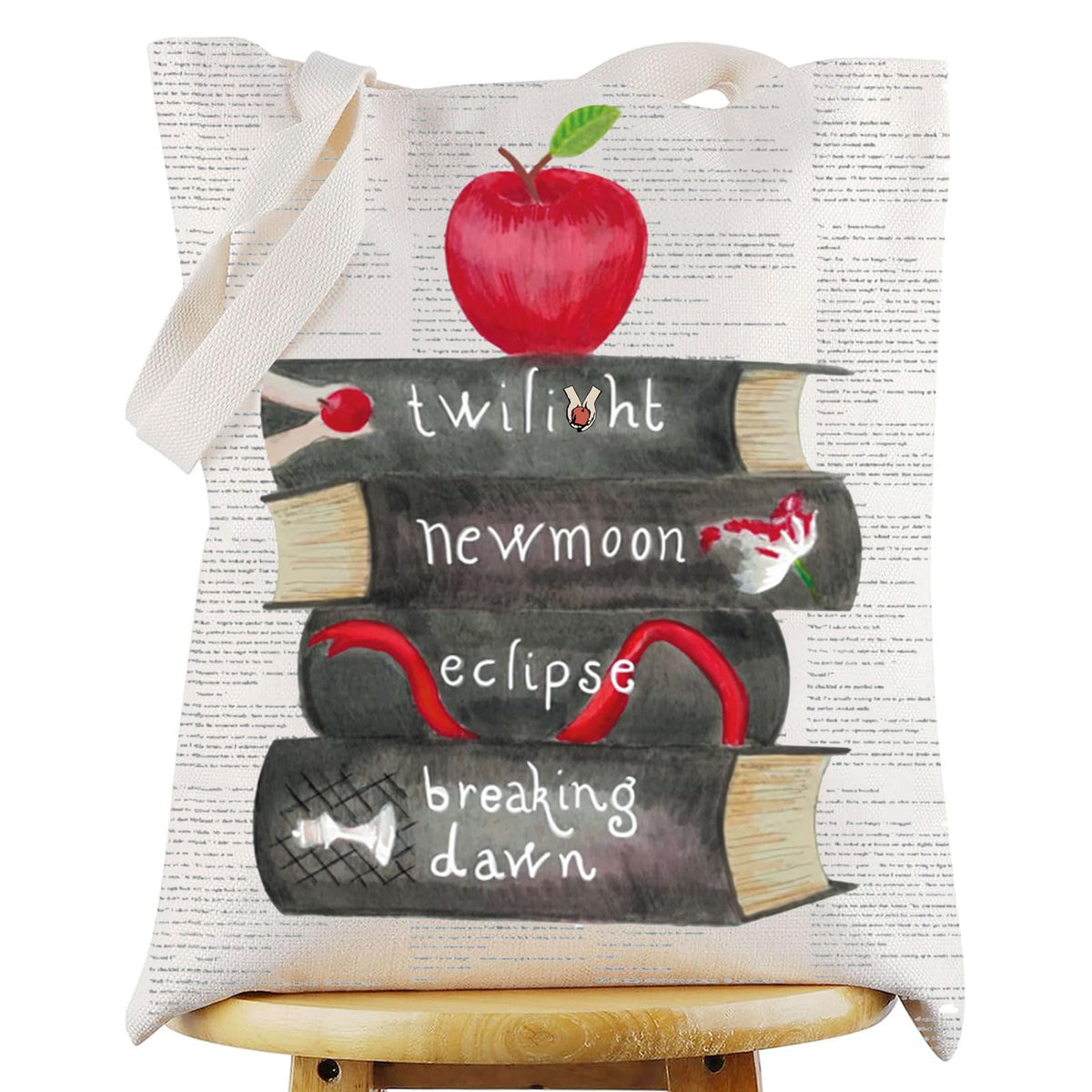 WZMPA Edward Cullen tote bag frente, regalo reutilizable ideal para compras diarias