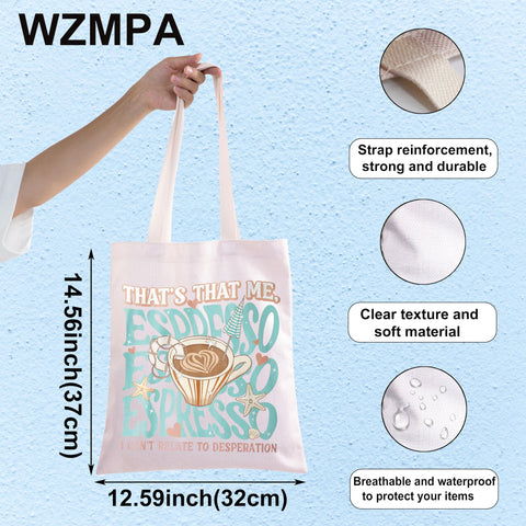 WZMPA Espresso Tote, costuras reforzadas para mayor durabilidad en uso diario.