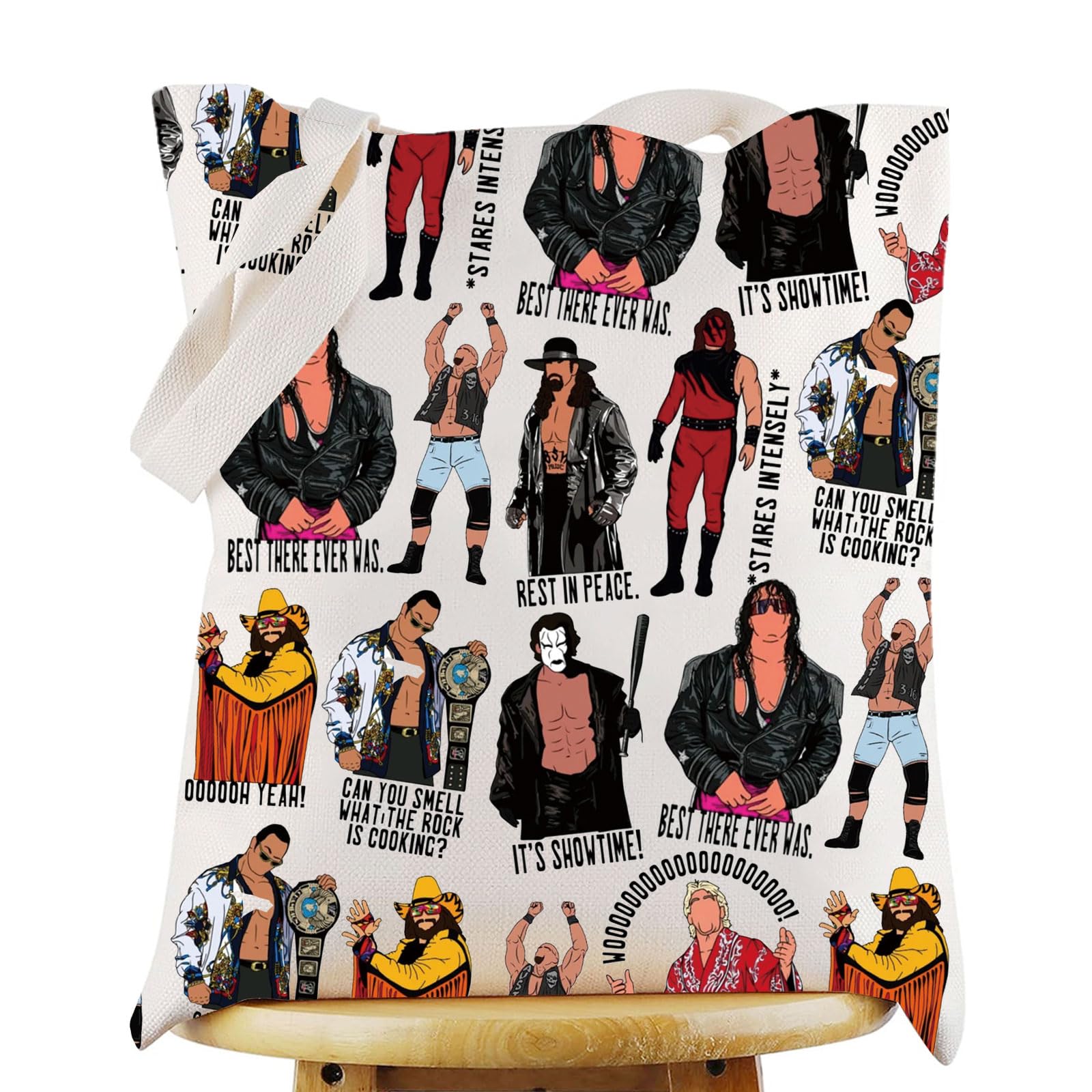 WZMPA Tote Clásico de Luchador, vista frontal, ideal para compras diarias.