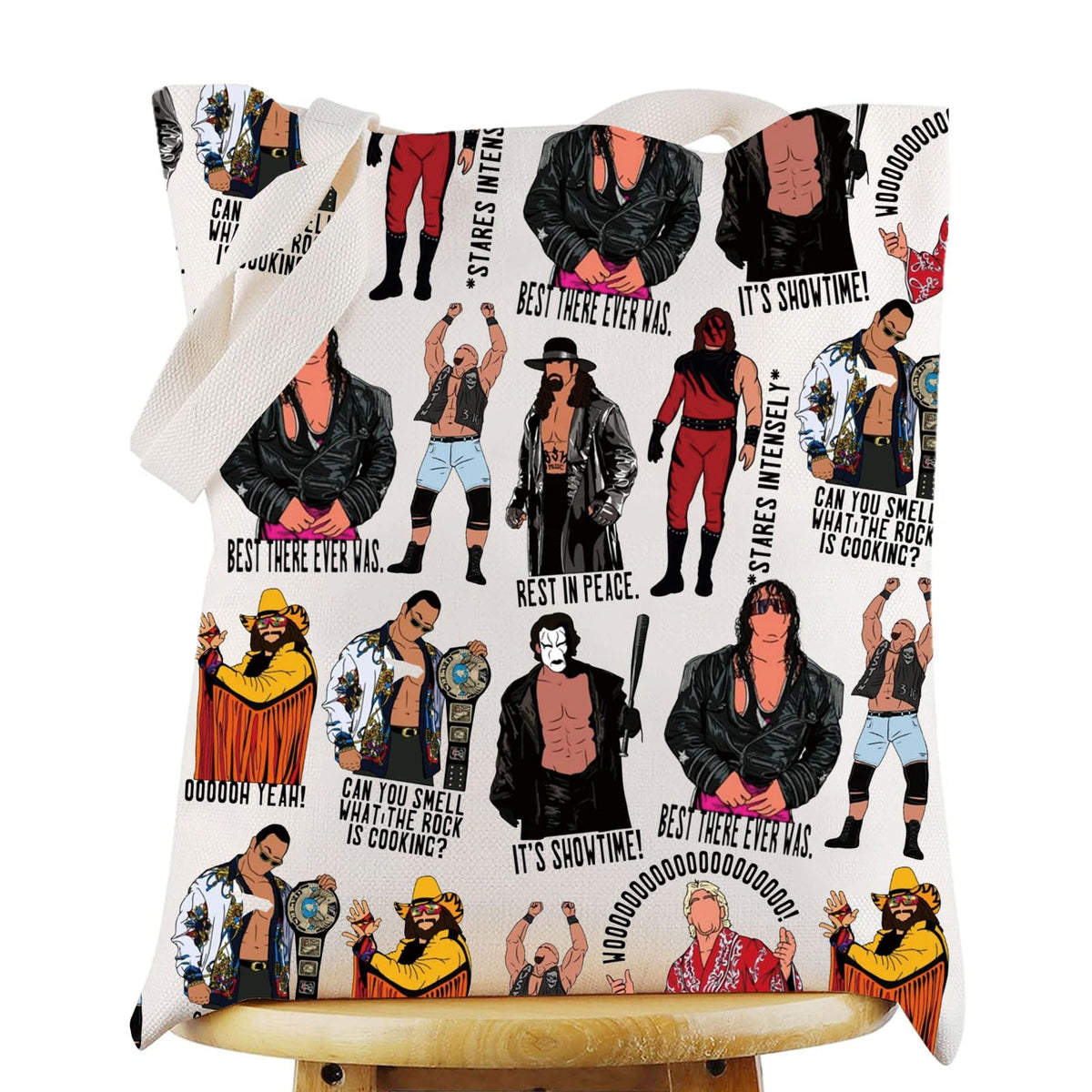 WZMPA Tote Clásico de Luchador, vista frontal, ideal para compras diarias.
