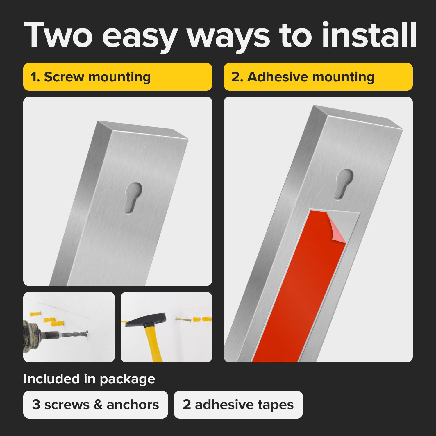 Montaje en pared sin tornillos para instalación rápida y segura