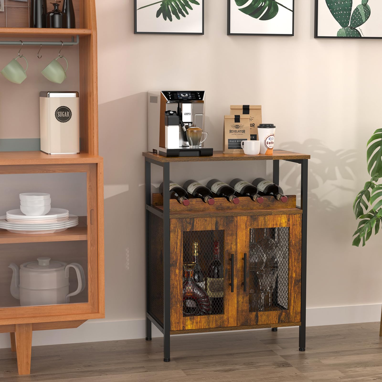 X-cosrack gabinete-barra cocina combina almacenamiento y exhibición con elegancia