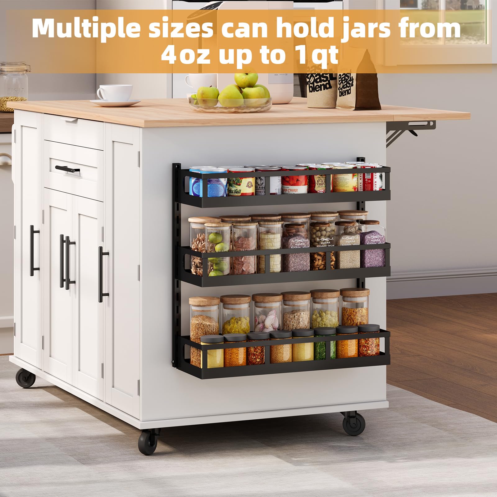 X-cosrack ajuste de altura para frascos grandes y latas en la cocina