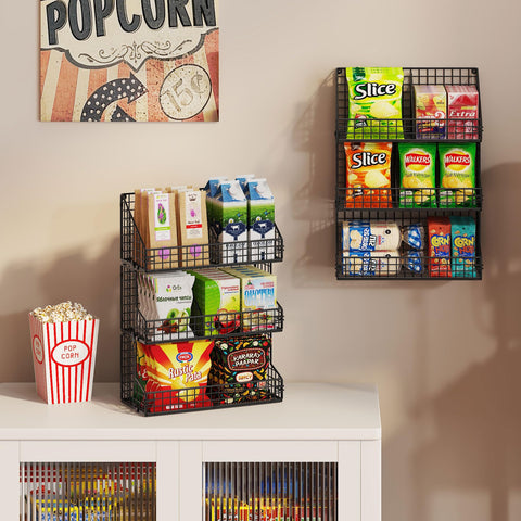 X-cosrack divisores ajustables para organizar snacks y condimentos.