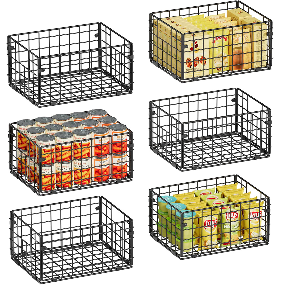 Cesta de X-cosrack con diseño abierto para ver y alcanzar fácilmente los artículos.