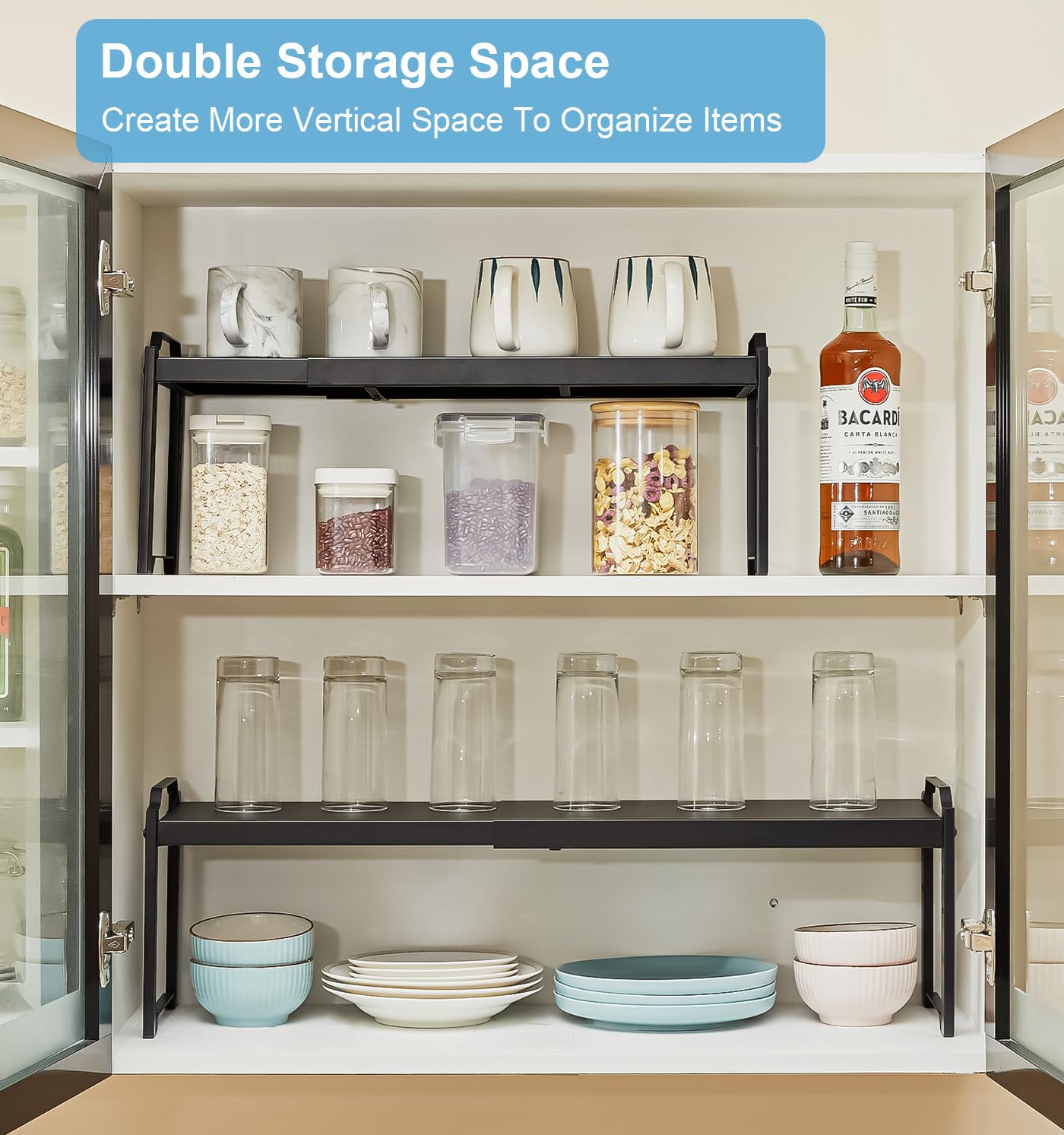 X-cosrack conjunto de estantes para encimera, organiza tazas y especias.