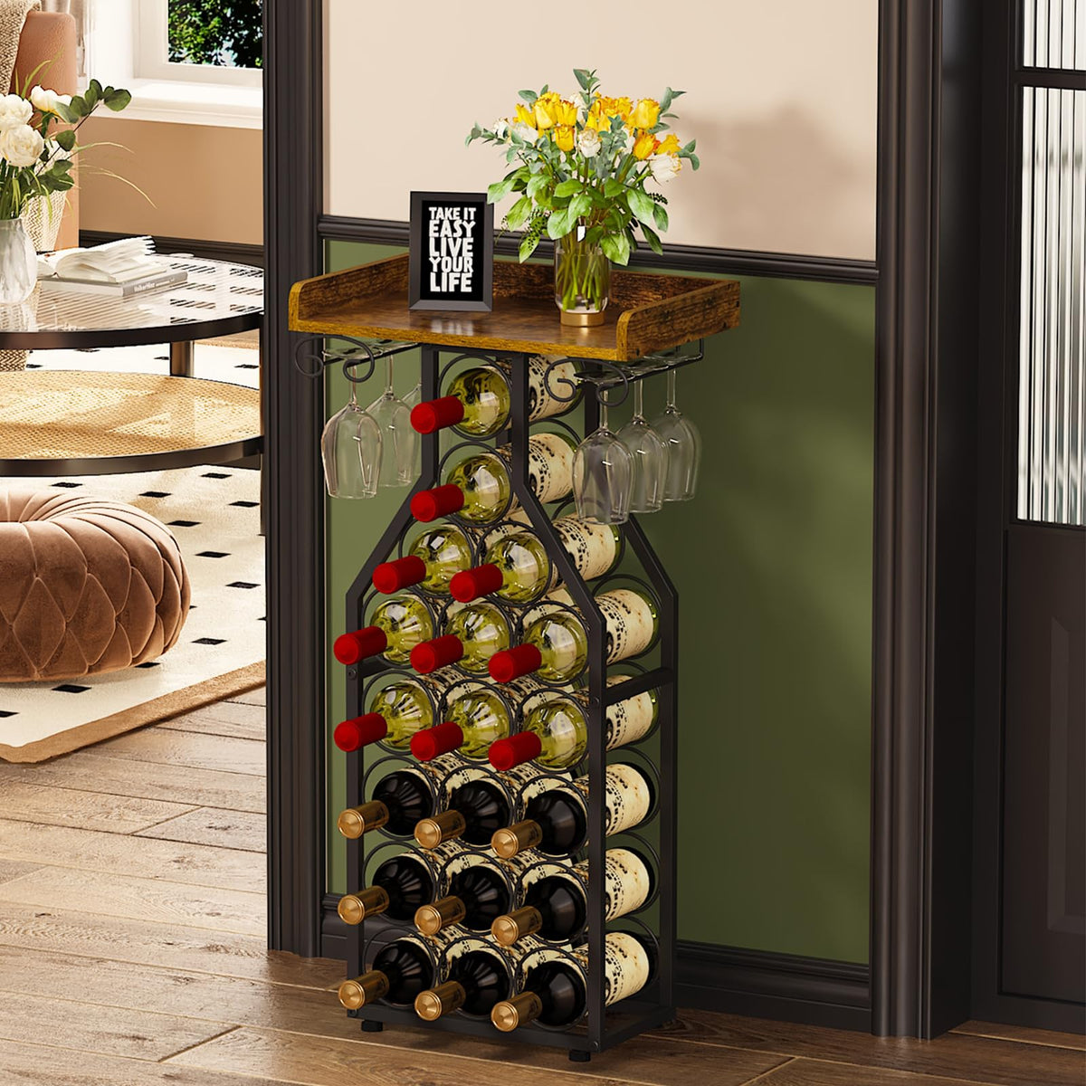 X-cosrack estante de vinos de pie con diseño elegante para sala