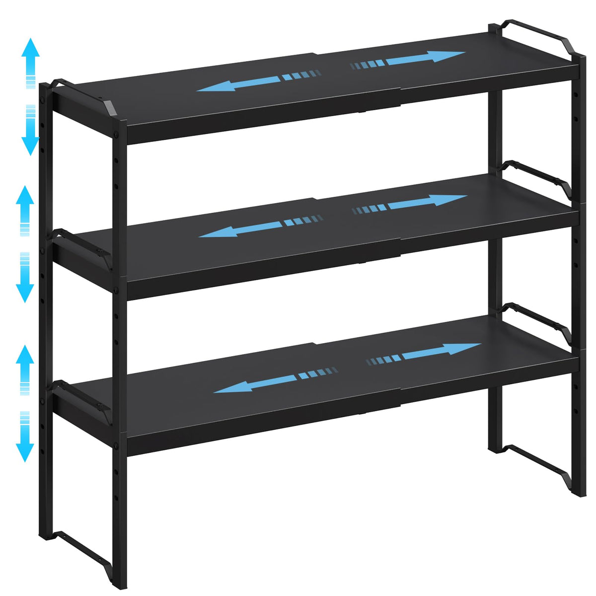 X-cosrack estantes expandibles para cocina, paquete de tres, optimizan el almacenamiento.