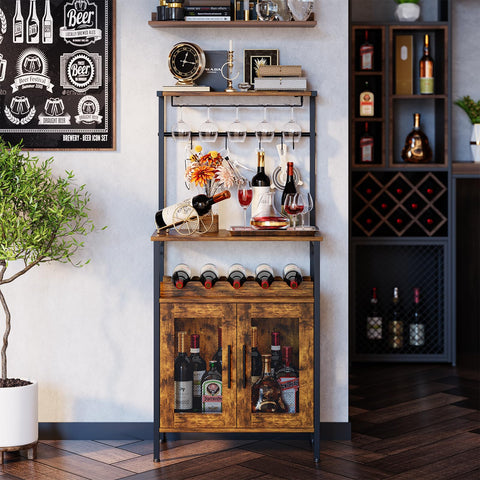 X-cosrack Gabinete de bar muestra seis botellas en posición horizontal para visualización rápida