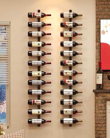 X-cosrack montado en pared para exhibir 12 botellas con estilo.
