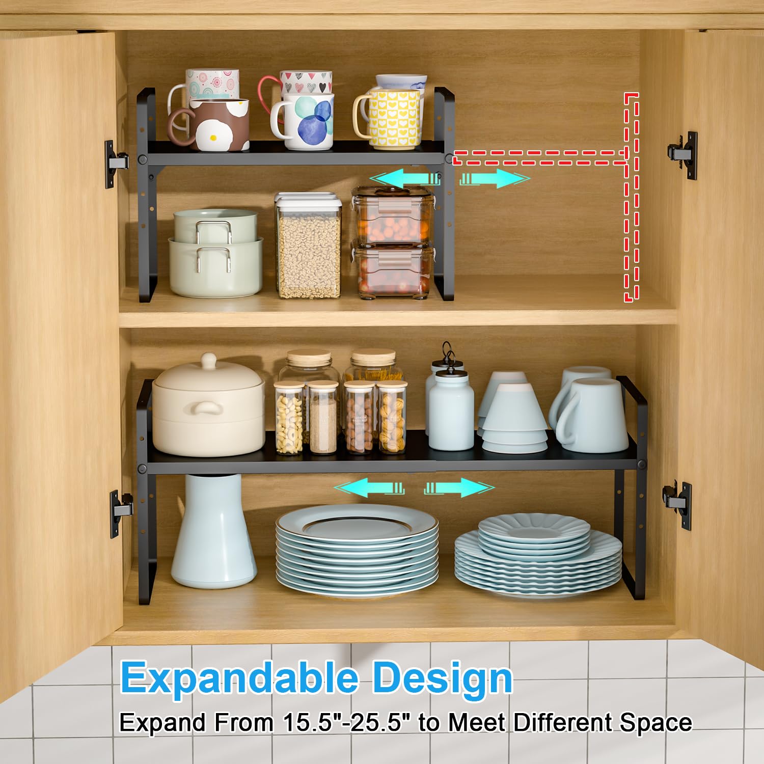 X-cosrack organizador de mostrador para platos y tazas, manteniendo orden.