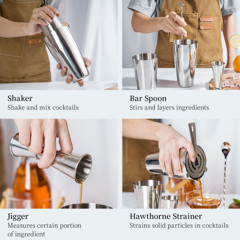 X Home Kit de coctelería para casa con diseño práctico de bar residencial.