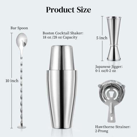 X Home Conjunto de coctelería con colador Hawthorne para filtrado suave.