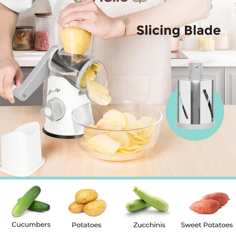 X Home rallador con cuchillas intercambiables para queso y vegetales