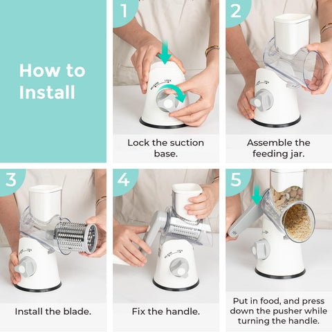 X Home rallador fácil de limpiar con piezas aptas para lavavajillas