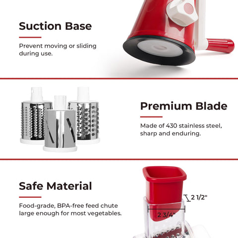 X Home Rallador apto para lavavajillas, limpieza más fácil.
