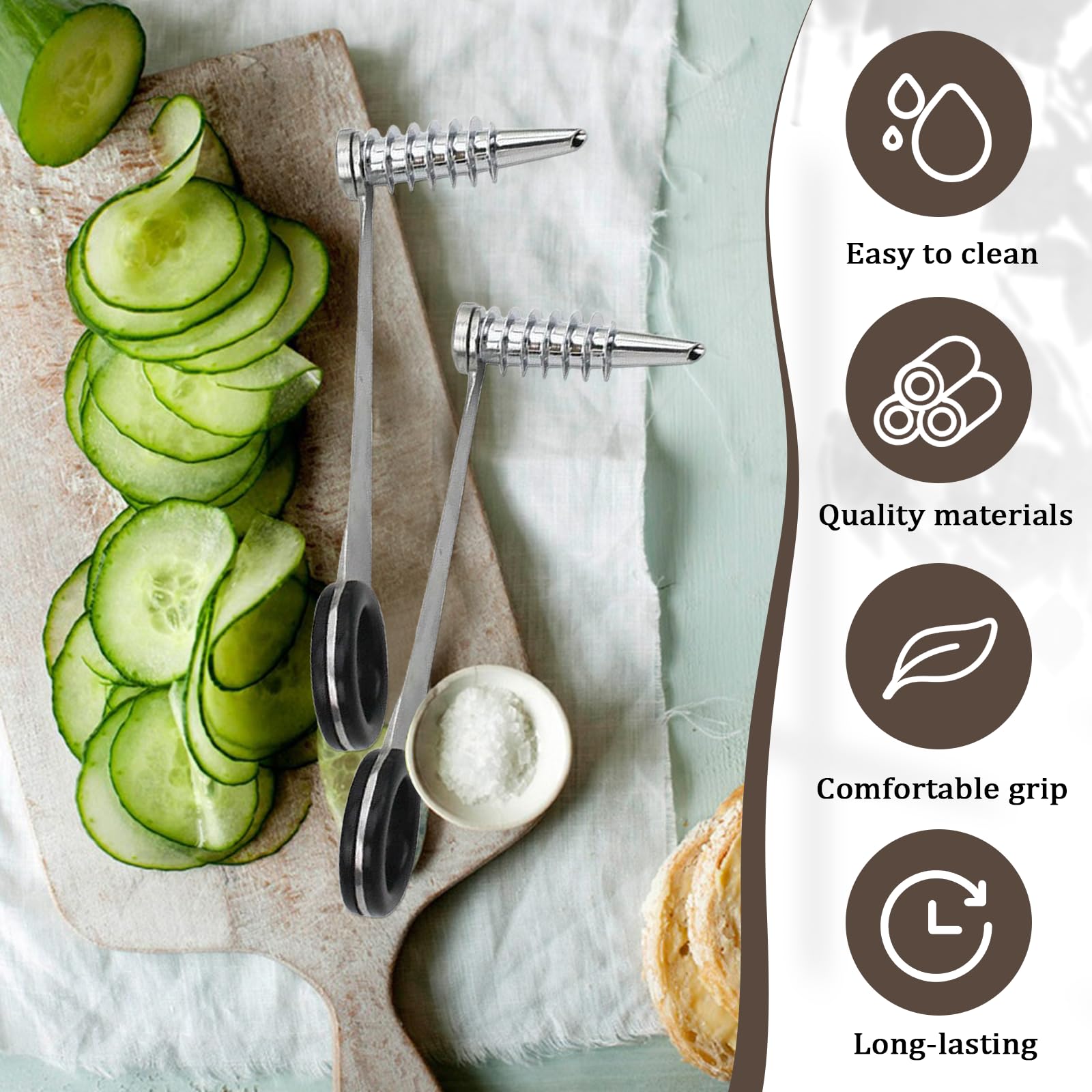 Xanadued Piranha espiral para pepino, ideal para ensaladas refrescantes.