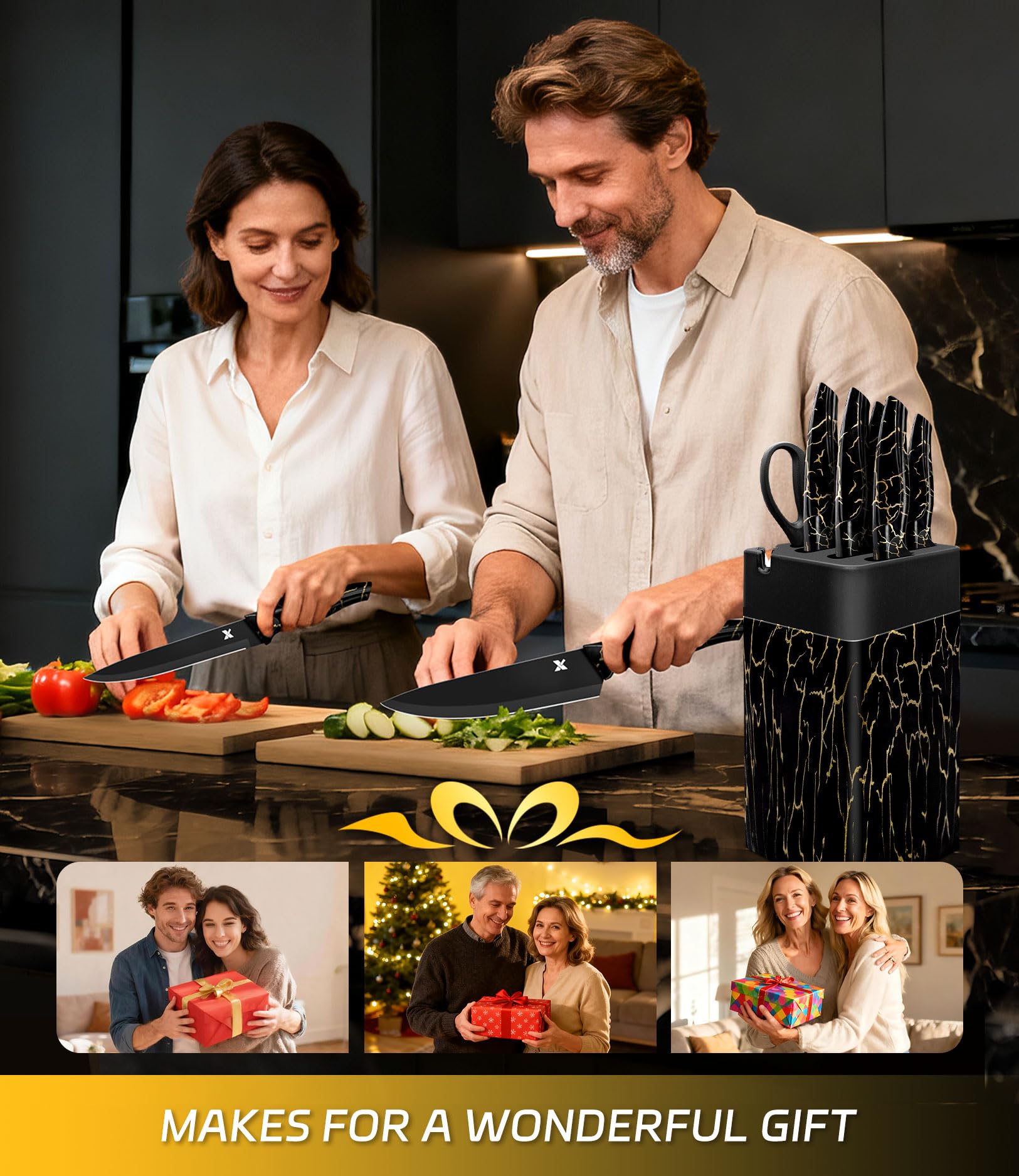 XANAPON tijeras de cocina: agarre cómodo para cortar hierbas y ingredientes.