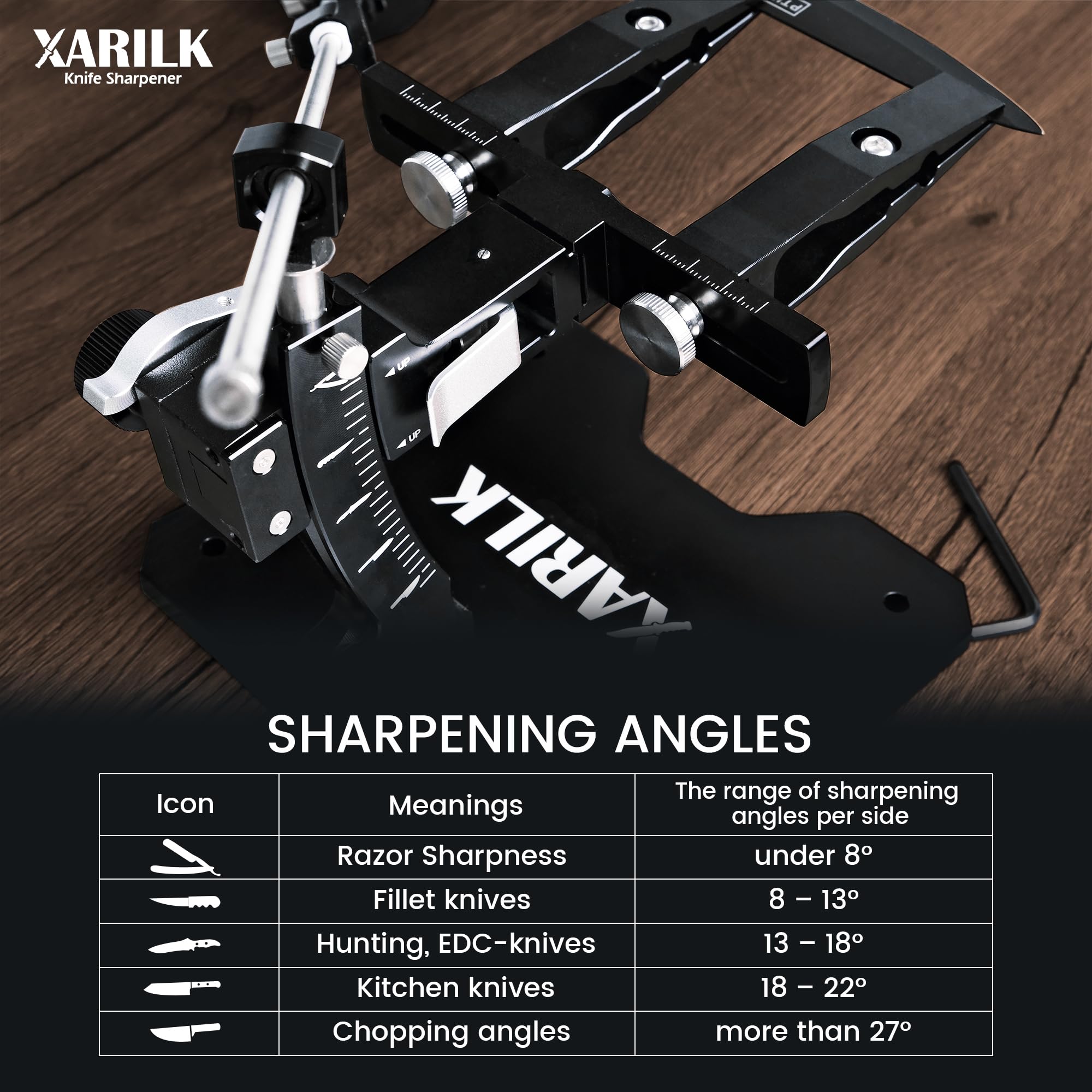 XARILK GEN3 para cuchillos de cocina y exteriores, afilado en casa.