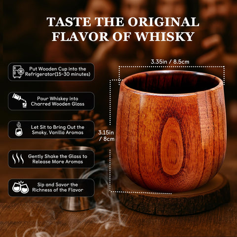 Vaso XBPMUC con acabado carbonizado realzando aroma y sabor.