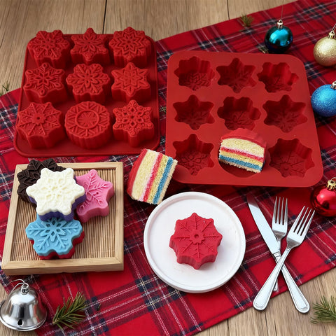 XBYzuzi molde silicona copo nieve 9 formas, perfecto para chocolates y gominolas