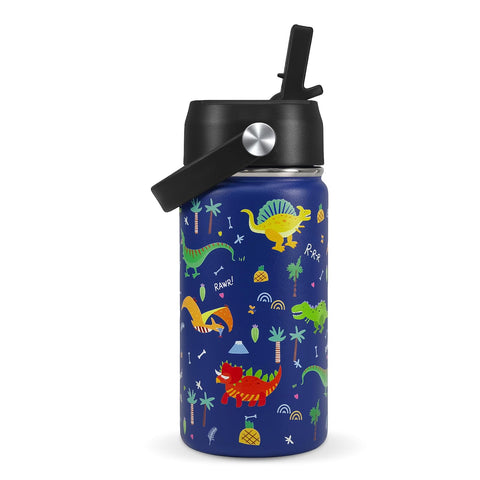 XccMe botella infantil dinosaurio con pajita, ideal para mantener hidratación en clase